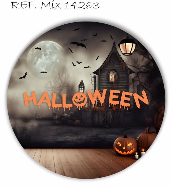 Painel Festa Redondo Sublimado Halloween Luar