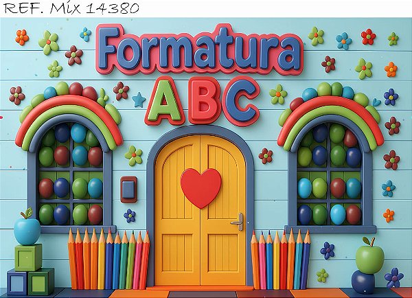 Fundo Fotográfico  Formatura ABC Fundo Azul