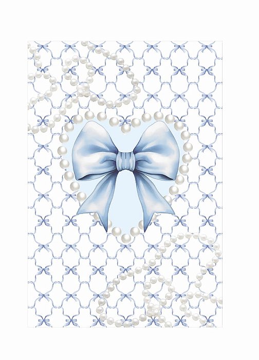 Painel Festa Retangular Em Tecido Laço Azul