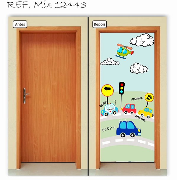 Capa para Porta Menino Carrinhos