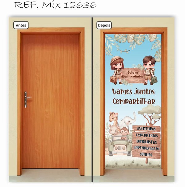 Capa para Porta  Sala de Aula Safari