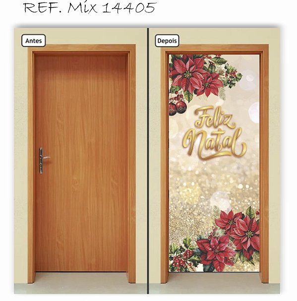 Capa Decorativa para  Porta  Natal Feliz Natal Escrita