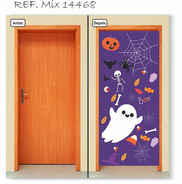 Capa Decorativa para  Porta  Halloween Motivos Cute