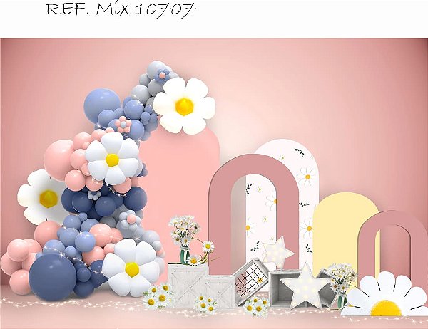 Fundo Fotográfico Smash the cake Margaridas