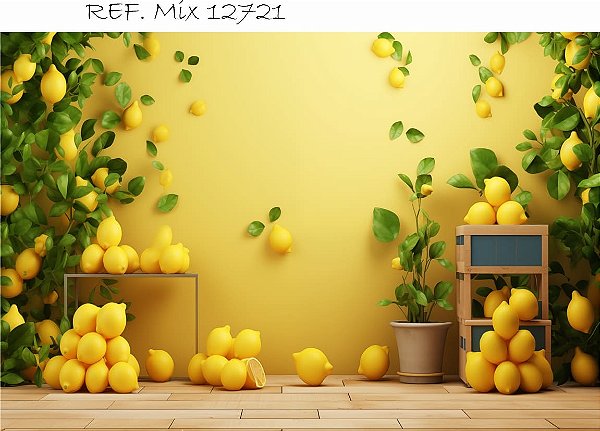 Fundo Fotográfico  Limões Fundo Amarelo