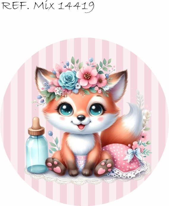 Painel Festa Redondo Sublimado Rapozinha