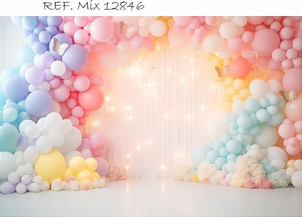 Fundo Fotográfico Balões Coloridos Candy Color