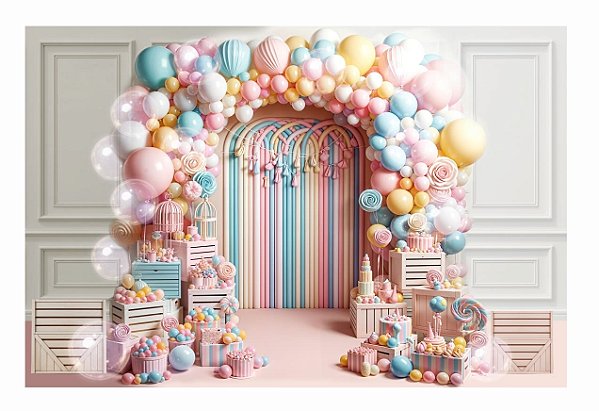Fundo Fotográfico Balões Doces