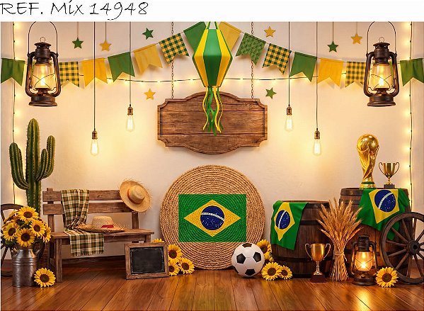 Fundo Rústico Copa Brasil 2026 para Estúdio