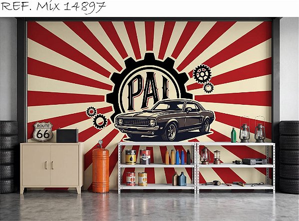 Fundo Vintage Borracharia Decorativo
