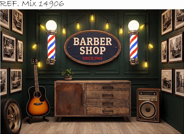 Fundo Fotográfico Fundo Barbearia Profissional