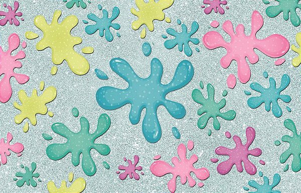 Painel decoração de festa em tecido cenário slime