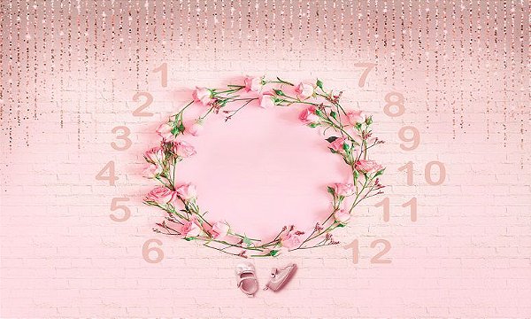 Fundo Fotográfico em tecido mêsverário menina