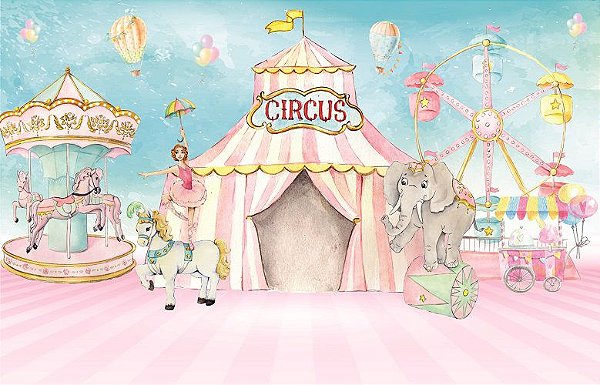 Painel decoração  circo rosa