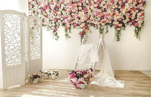 Fundo Fotográfico floral biombo