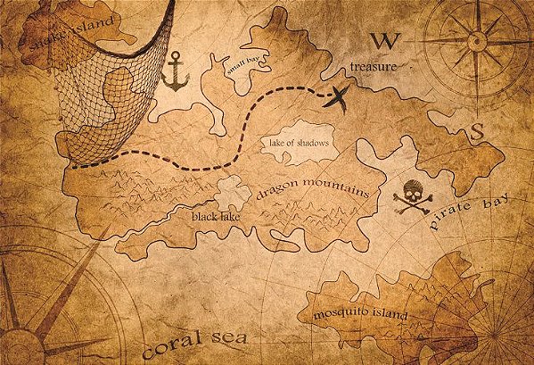 Fundo Fotográfico mapa vintage