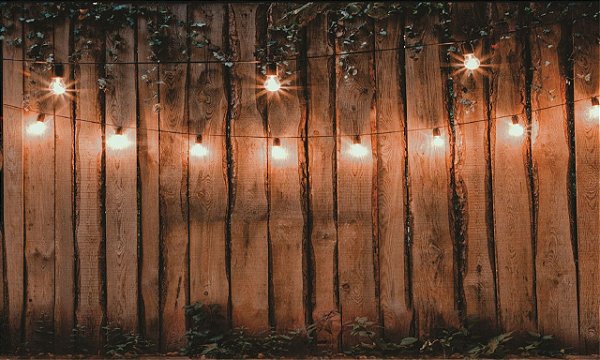 Fundo Fotográfico em tecido madeira luzes