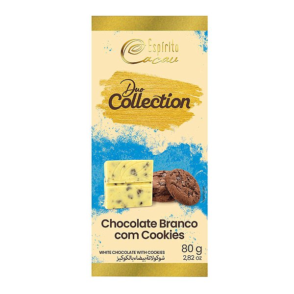 Tablete de Chocolate Branco c/ Cookies - 80g