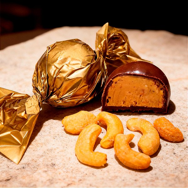 Trufa de Chocolate 44% Cacau ao Leite c/ Creme de Castanha de Caju - 30g