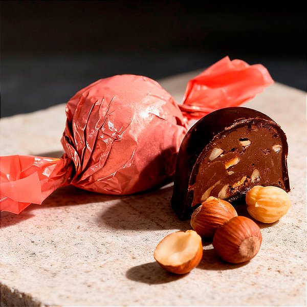 Trufa de Chocolate 61% Cacau Zero Açúcar c/ Creme de Avelã - 30g