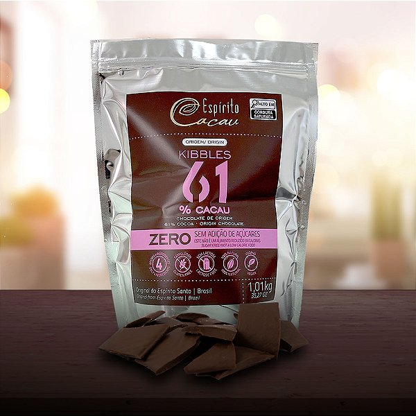 Kibbles 1,0 Kg Chocolate 61% Cacau Zero - Linha Origem