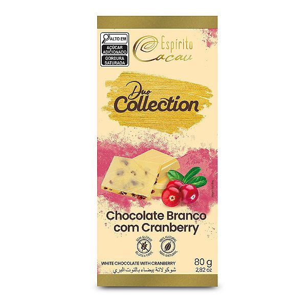 Tablete de Chocolate Branco com Cranberry - 80g