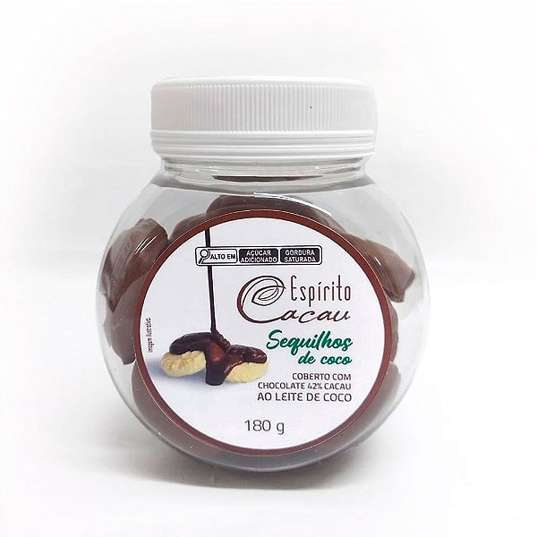 Sequilhos de Coco com Chocolate 42% Cacau ao Leite de Coco - 180g