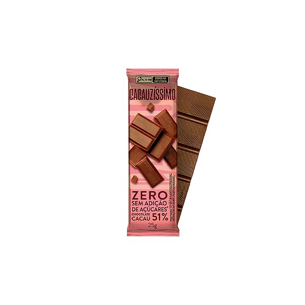 Tablete Chocolate 51% Cacau Zero Açúcar 25gr - Cacauzíssimo