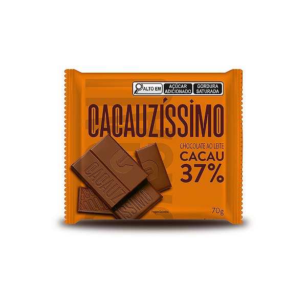 Tablete Chocolate 37% Cacau ao Leite 70gr - Cacauzíssimo