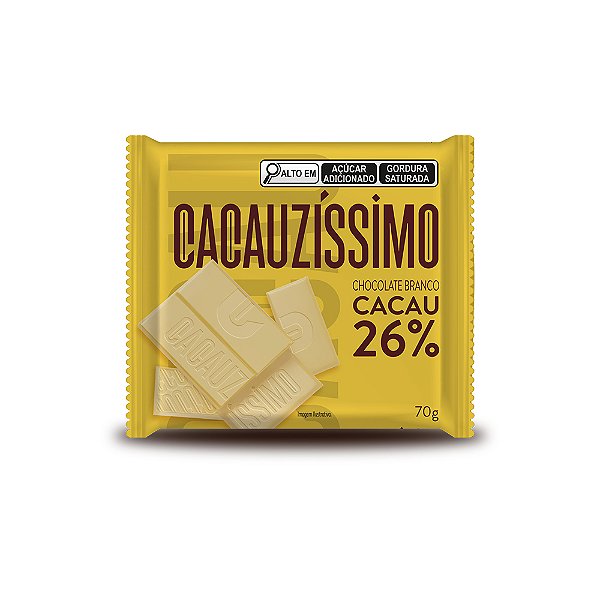 Tablete Chocolate Branco 26% Cacau 70gr - Cacauzíssimo