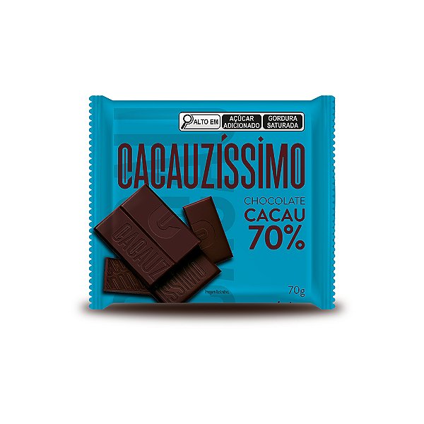 Tablete Chocolate 70% Cacau 70gr - Cacauzíssimo