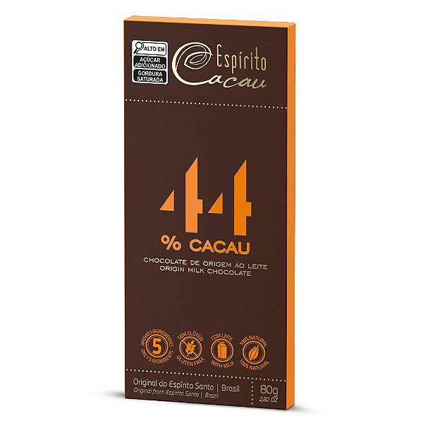 Tablete de Chocolate 44% Cacau ao Leite - 80g