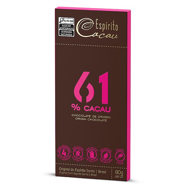 Tablete de Chocolate 61% Cacau - 80g