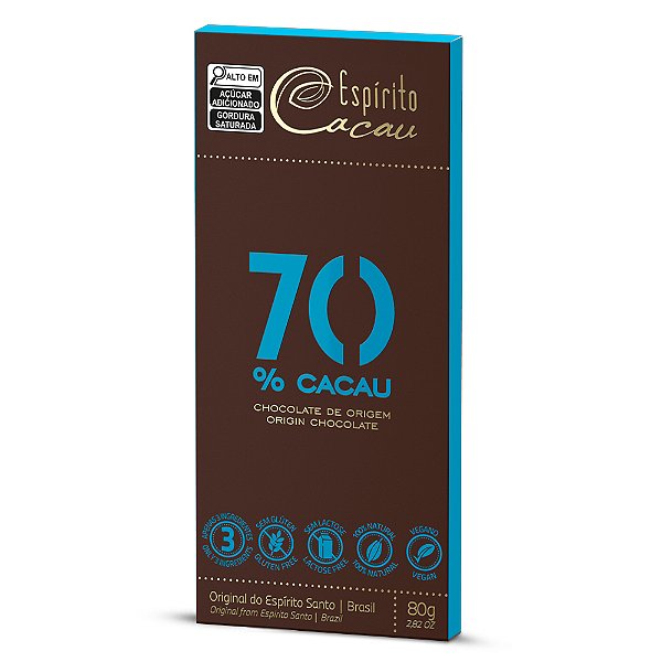 Tablete de Chocolate 70% Cacau - 80g