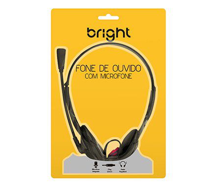 Bright fone de ouvido com microfone Outlet