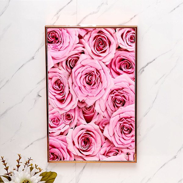 Quadro Decorativo de Plastico Rosas