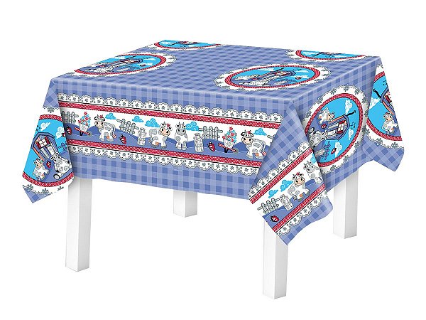 Toalha de mesa Térmica Fazenda Azul 138x138cm Quadrada