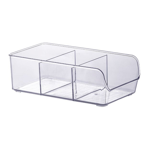 Organizador Diamond c/ Divisórias 28X14X9cm Cristal