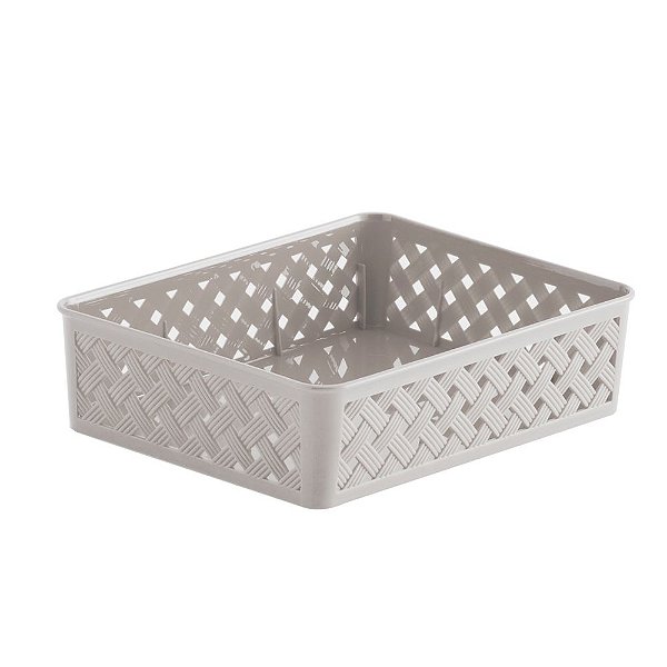 Cesto Organizador Rattan 24x19x6,5 Creme