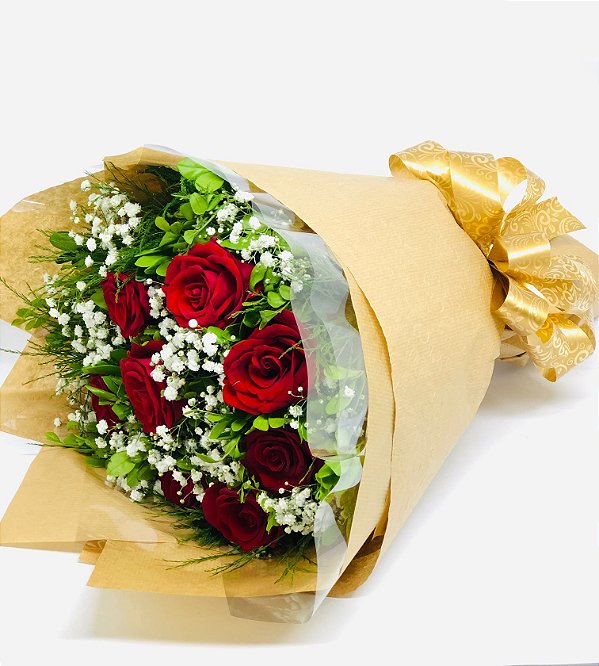 Buquê 8 Rosas Naturais