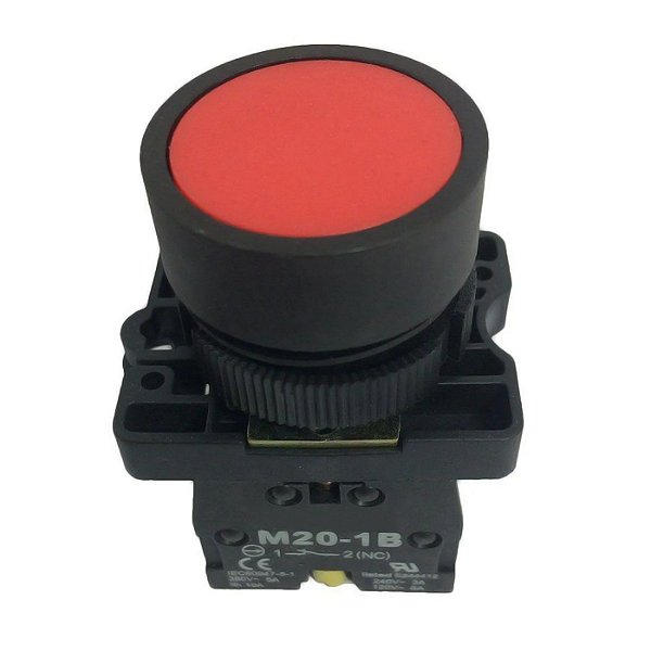Botão Painel Pulsante 22mm Vermelho 1NF