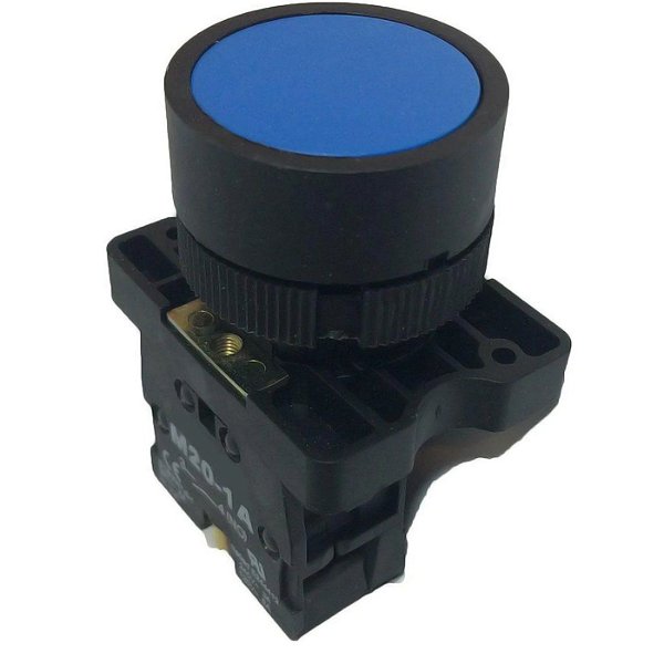 Botão Painel Pulsante 22mm Azul 1NA