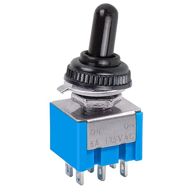 Chave Seletora Alavanca A Prova D'agua 2 Posições 6 Pinos