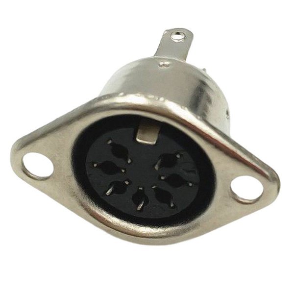 Conector 7 Pinos Padrão DIN Femea Lado Painel