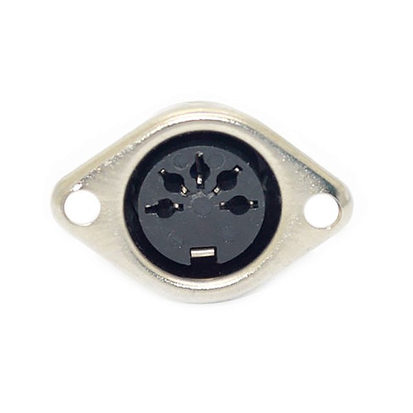 Conector 4 Pinos Padrão DIN Femea Lado Painel