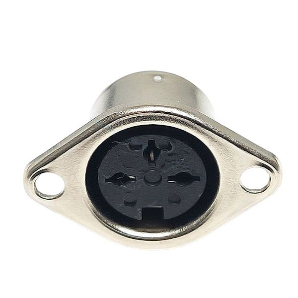 Conector 3 Pinos Padrão DIN Femea Lado Painel