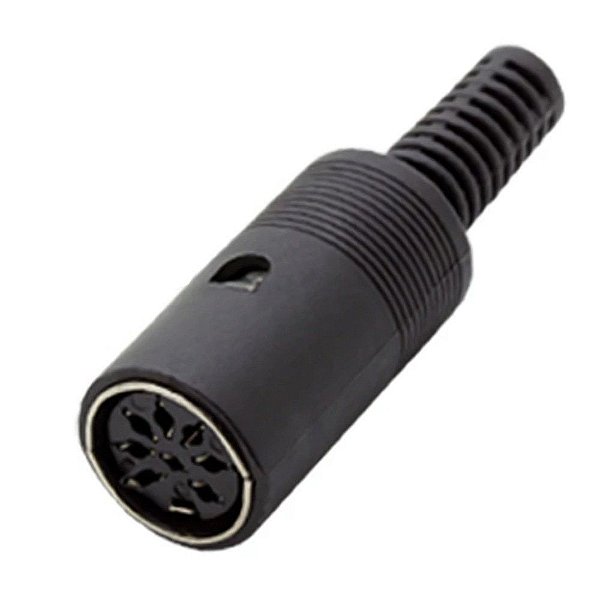 Conector 8 Pinos Padrão DIN Femea Lado Cabo