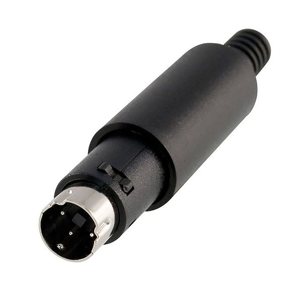 Conector 3 Pinos Padrão MIni DIN Macho Lado Cabo