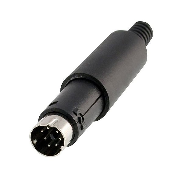 Conector 7 Pinos Padrão MIni DIN Macho Lado Cabo