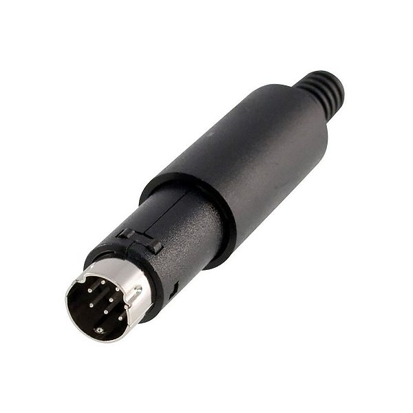 Conector 8 Pinos Padrão MIni DIN Macho Lado Cabo